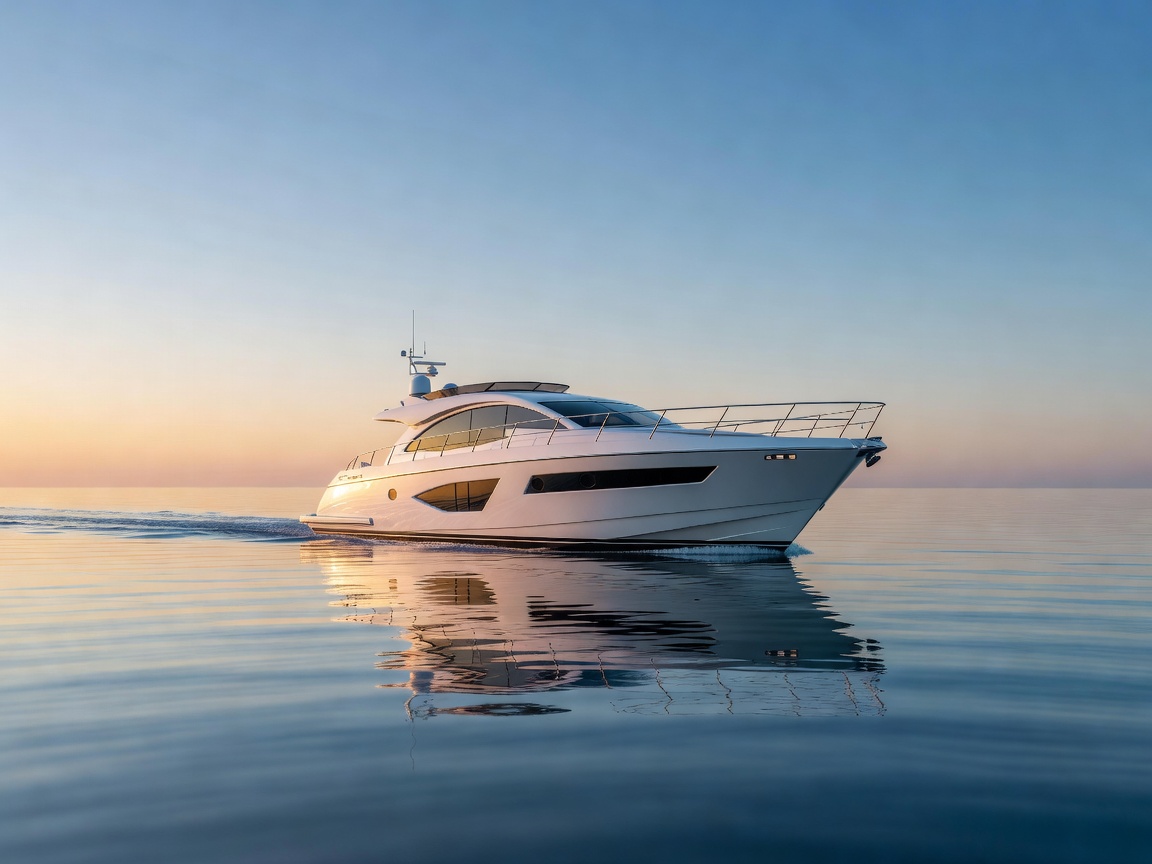 Modern clean boat cruising silently